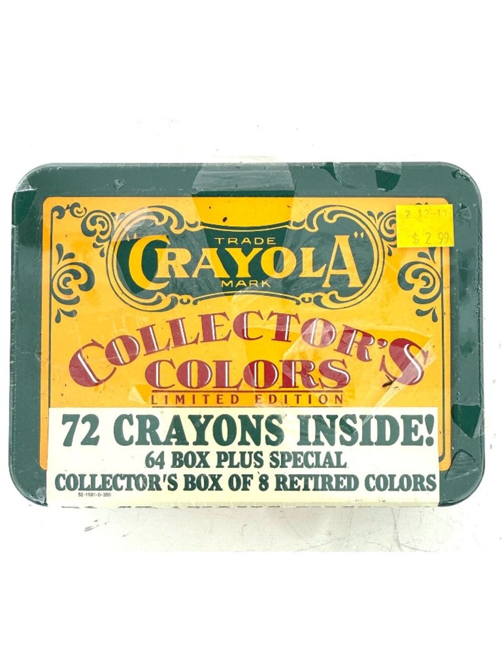 Vintage 1991 Crayola Collector's Colors Limited Edition Tin 72 Crayons Retired C